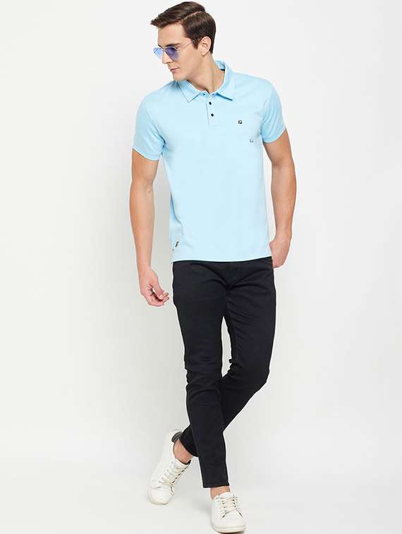 men solid short sleeve regular fit polo t-shirt - 22112484 -  Standard Image - 3