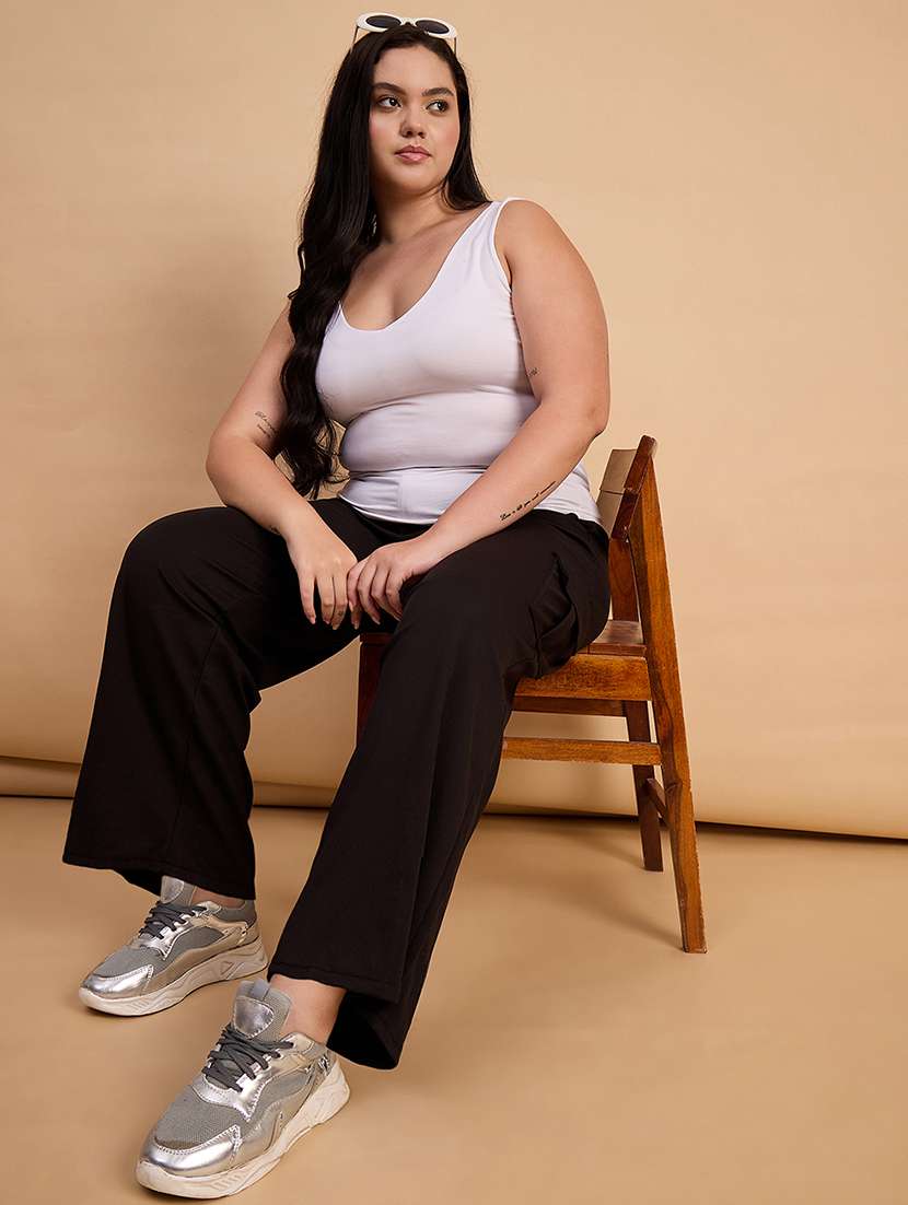 women plus size solid high rise cargo - 22112502 - Standard Image - 3