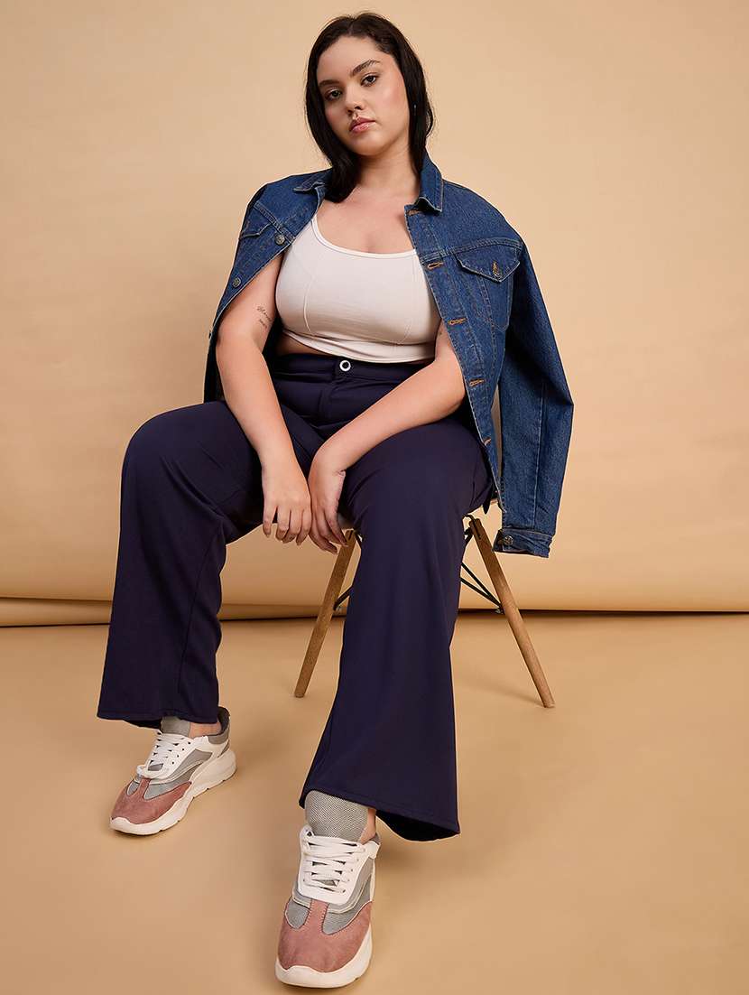 Women Plus Size Solid High Rise Cargo - 22112506 -  Standard Image - 3