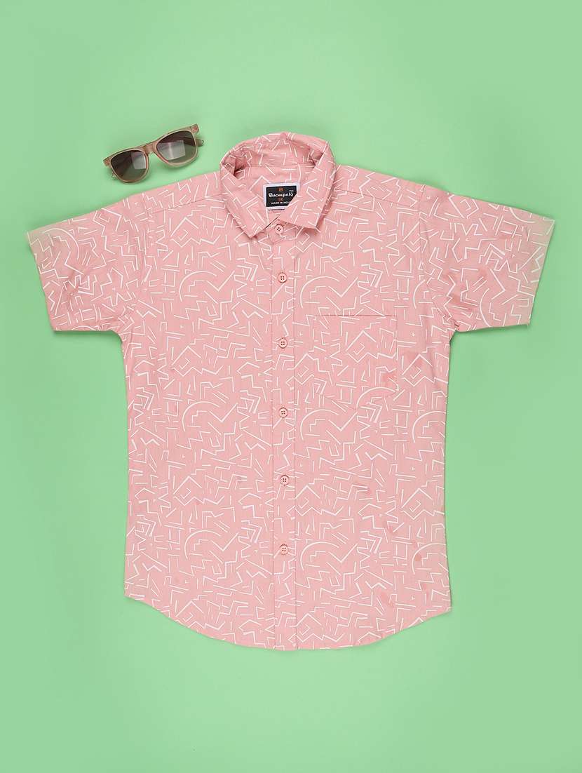boys printed short sleeves regular shirt