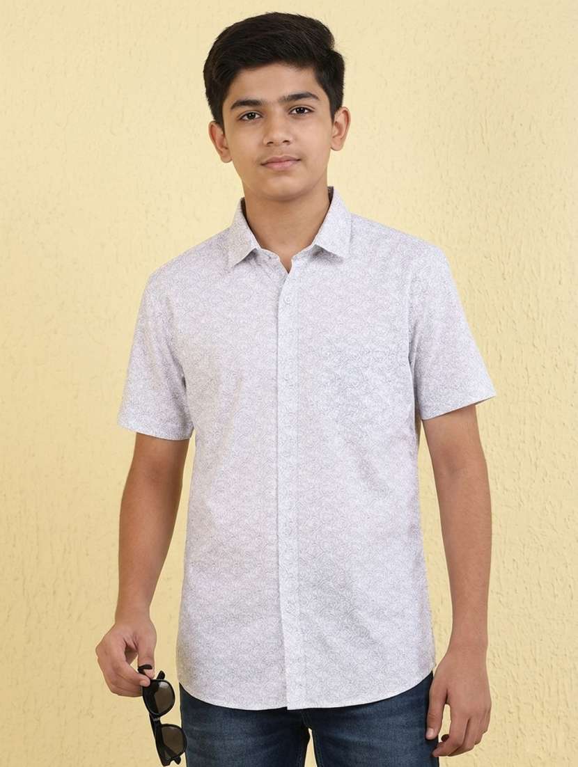 boys printed short sleeves regular shirt
