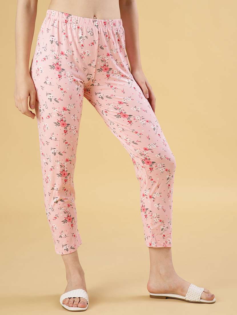 women printed mid rise pajama