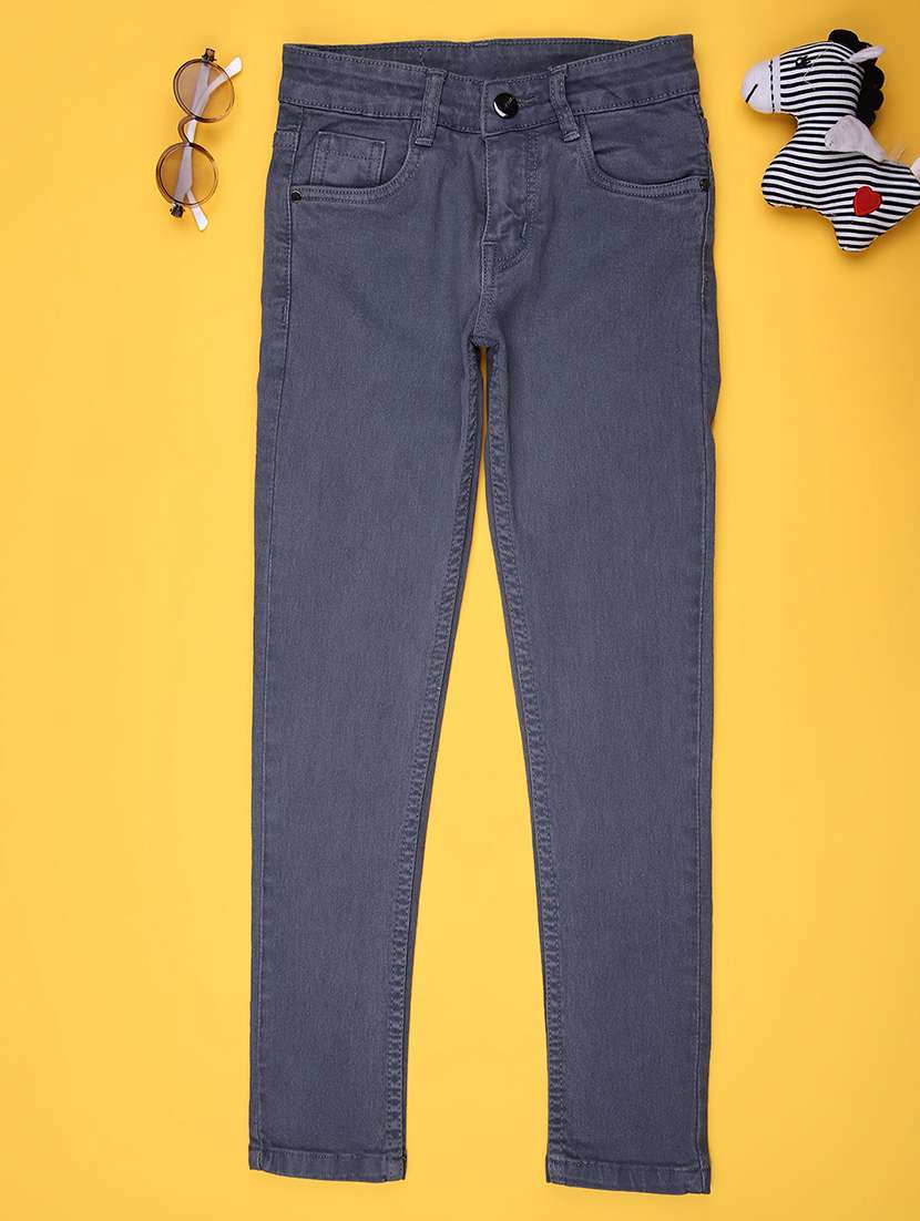 girls plain mid rise slim fit jeans