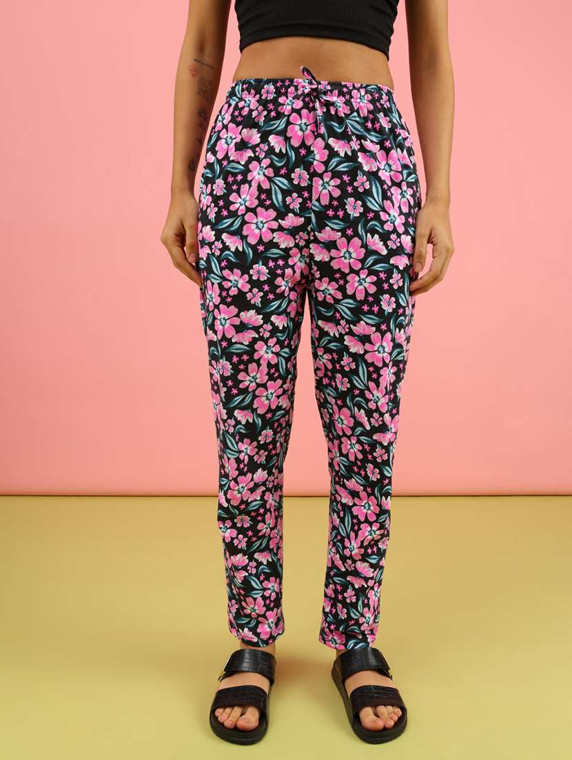 women printed mid rise pajama