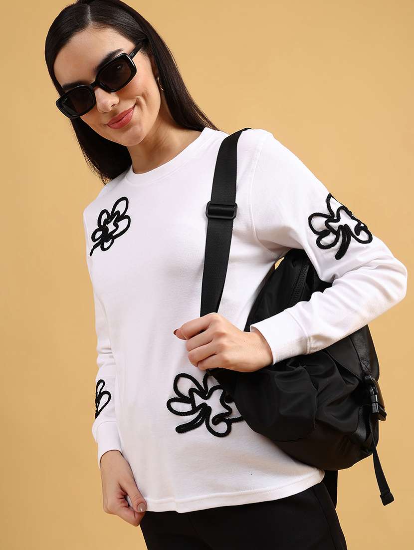 women self designed long sleeve sweatshirt