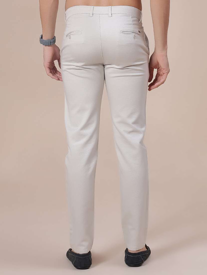 men solid mid rise chinos casual trouser - 22131004 -  Standard Image - 3