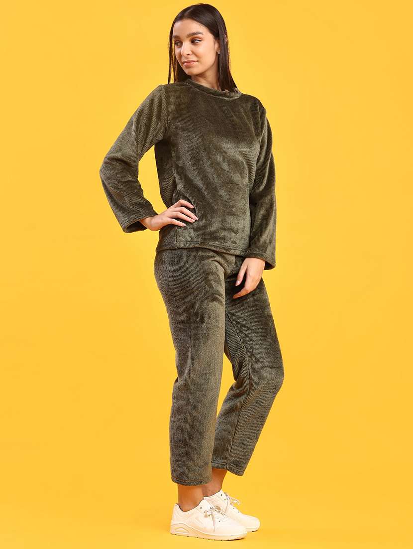women solid nightwear pyjama set - 22131010 -  Standard Image - 3