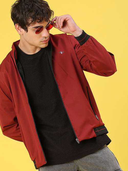 men solid long sleeve bomber jacket - 22131016 -  Standard Image - 0