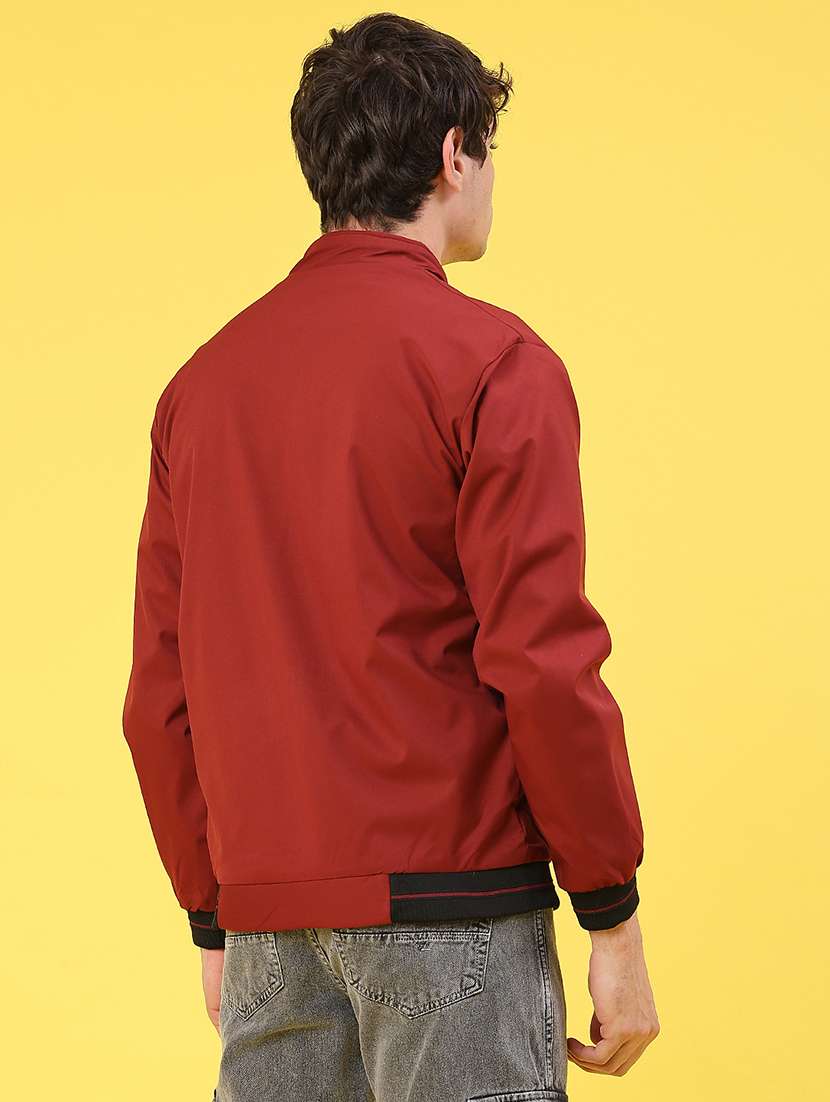 men solid long sleeve bomber jacket - 22131016 -  Standard Image - 3