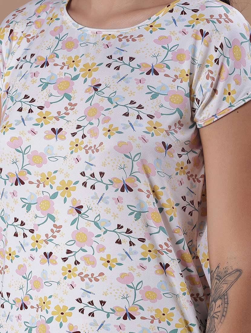 women printed short sleeve sleepshirt - 22131022 -  Standard Image - 5