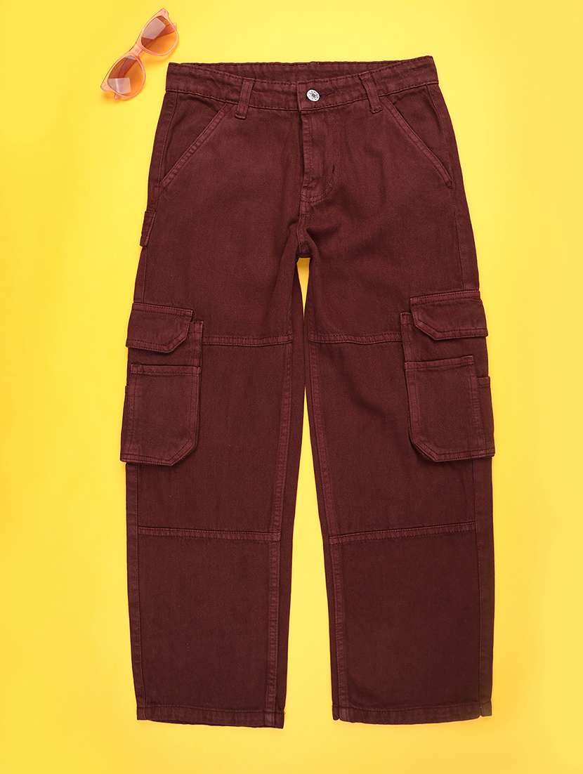 maroon cotton jean
