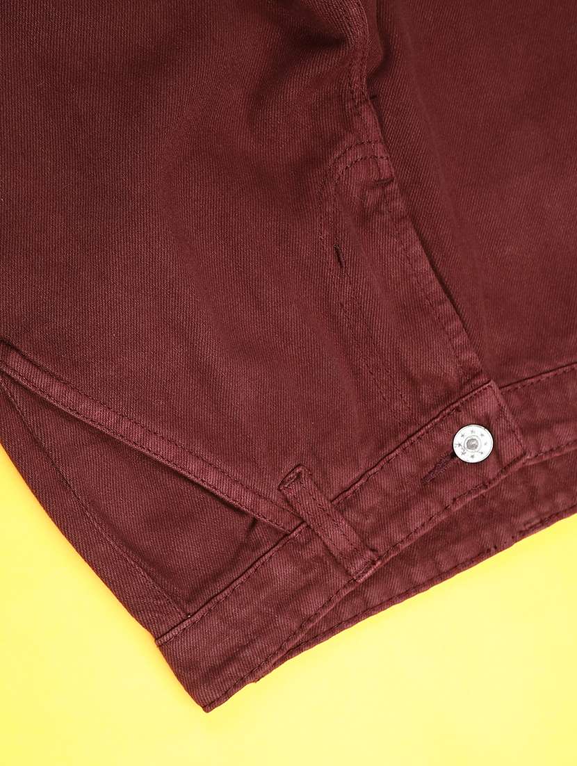 maroon cotton jean - 22131030 -  Standard Image - 3