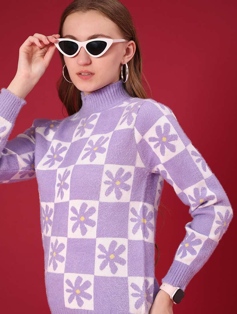 women self design long sleeve pullover - 22131424 -  Zoom Image - 0