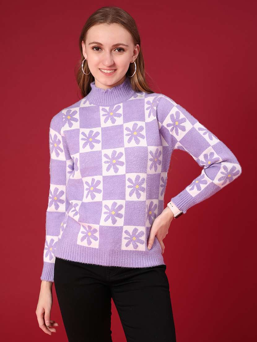 women self design long sleeve pullover - 22131424 -  Standard Image - 3