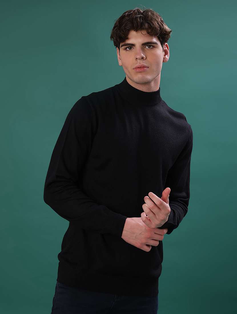 men solid long sleeve regular fit pullover - 22131568 -  Standard Image - 3