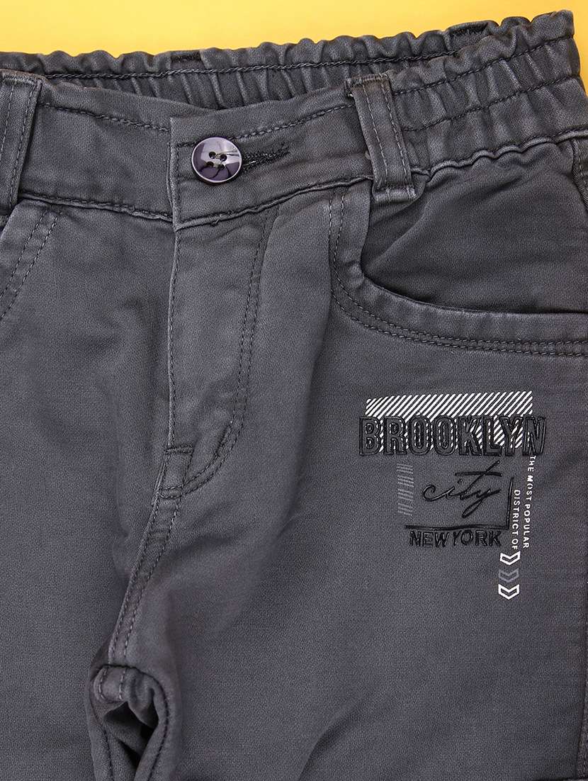 boys solid mid rise regular fit cargo - 22135355 -  Standard Image - 3