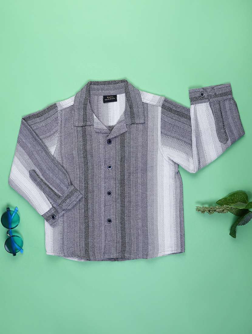 boys striped long sleeve casual shirt