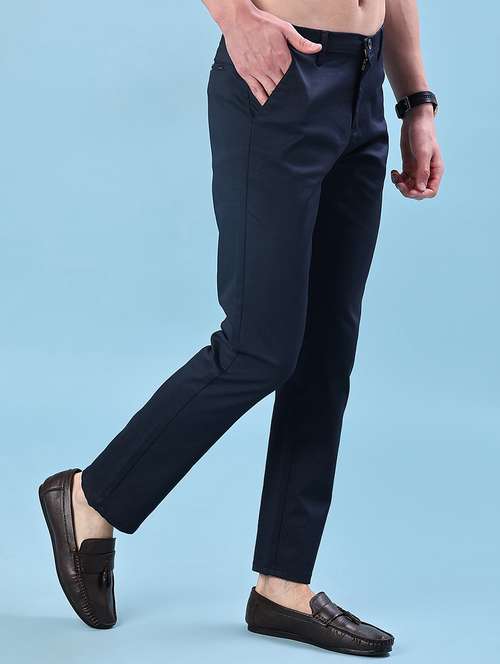 men solid mid rise chinos casual trouser - 22135603 -  Standard Image - 0