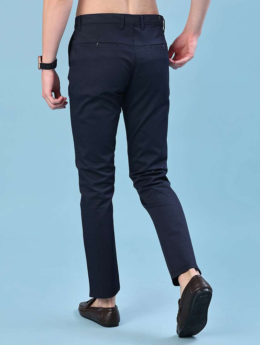 men solid mid rise chinos casual trouser - 22135603 -  Standard Image - 3