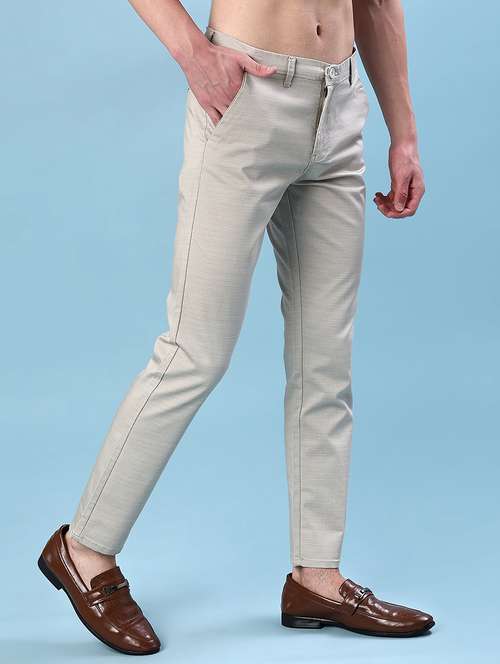 men solid mid rise chinos casual trouser - 22135604 -  Standard Image - 0