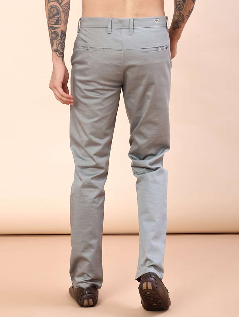 men solid mid rise chinos casual trouser - 22135605 -  Standard Image - 3