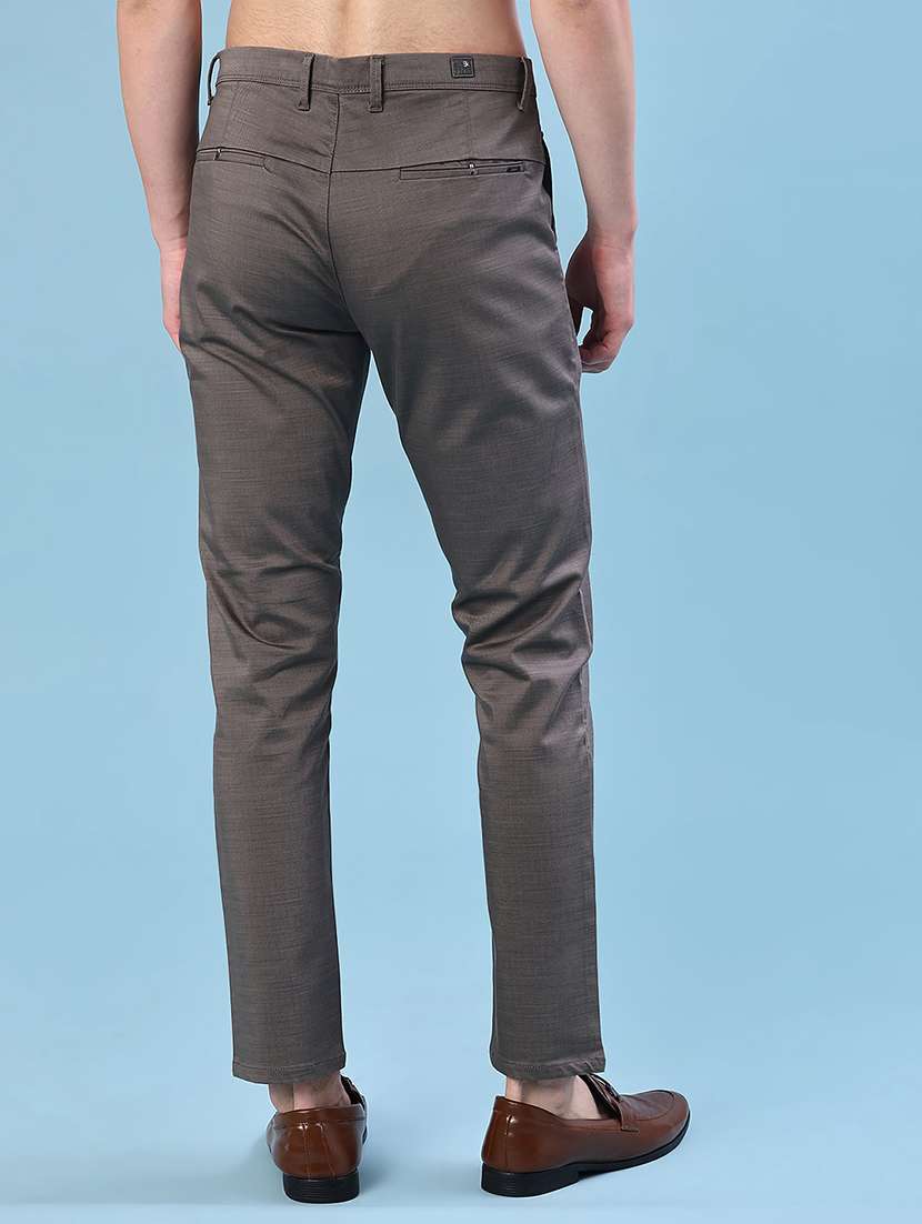 men solid mid rise chinos casual trouser - 22135606 -  Standard Image - 3