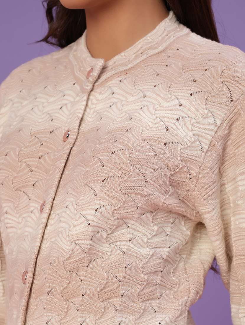 women self design long sleeve cardigan - 22135856 -  Standard Image - 5