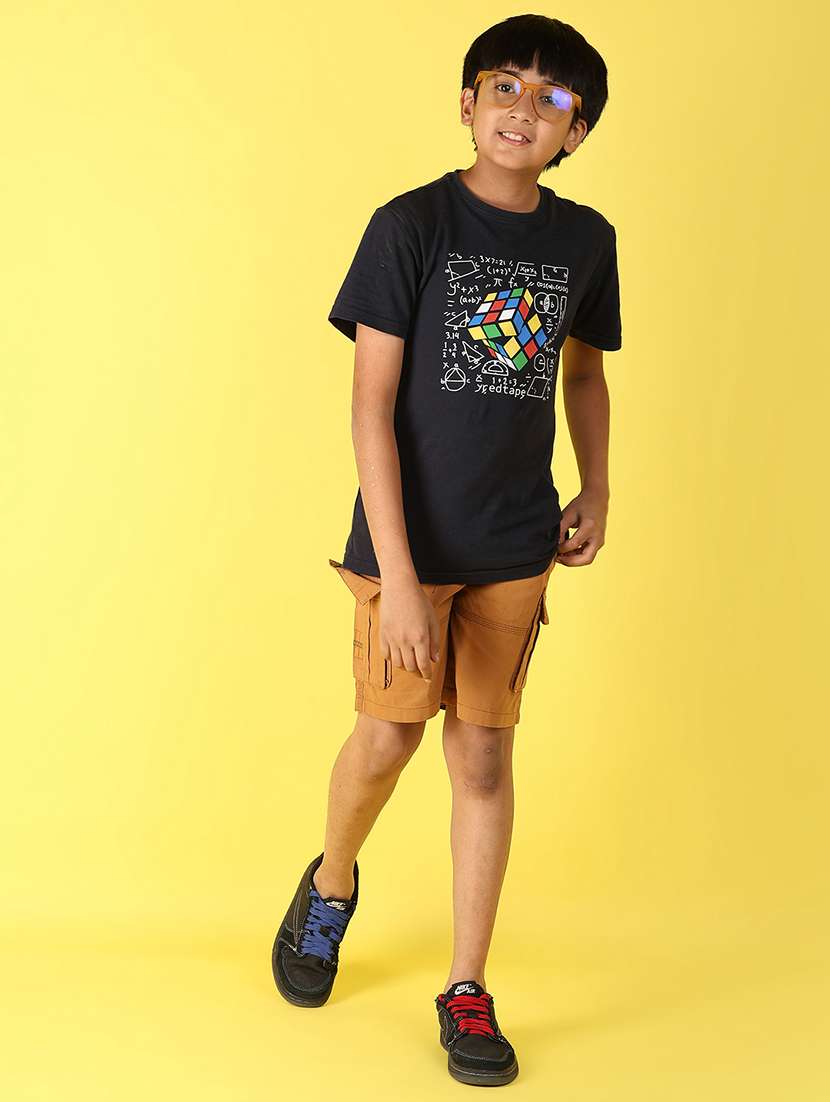 khaki cotton shorts & three fourth - 22136078 -  Standard Image - 5