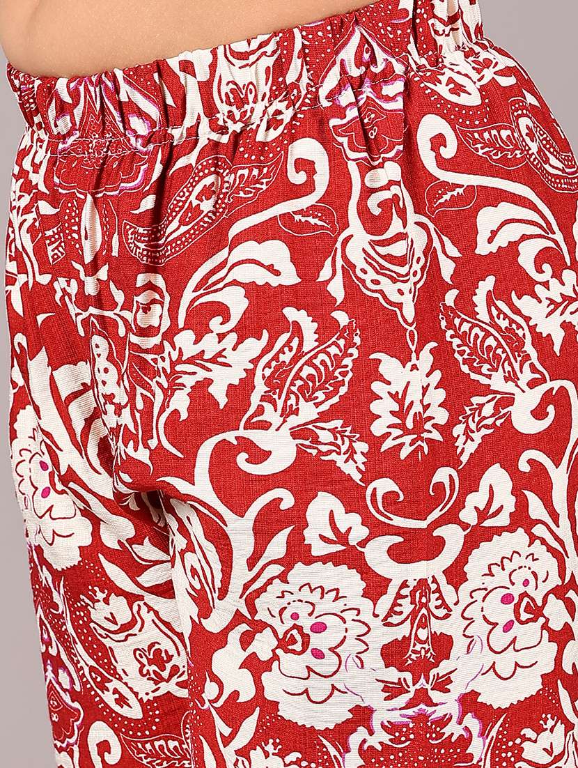 girls red cotton palazzo trouser - 22136645 -  Standard Image - 5