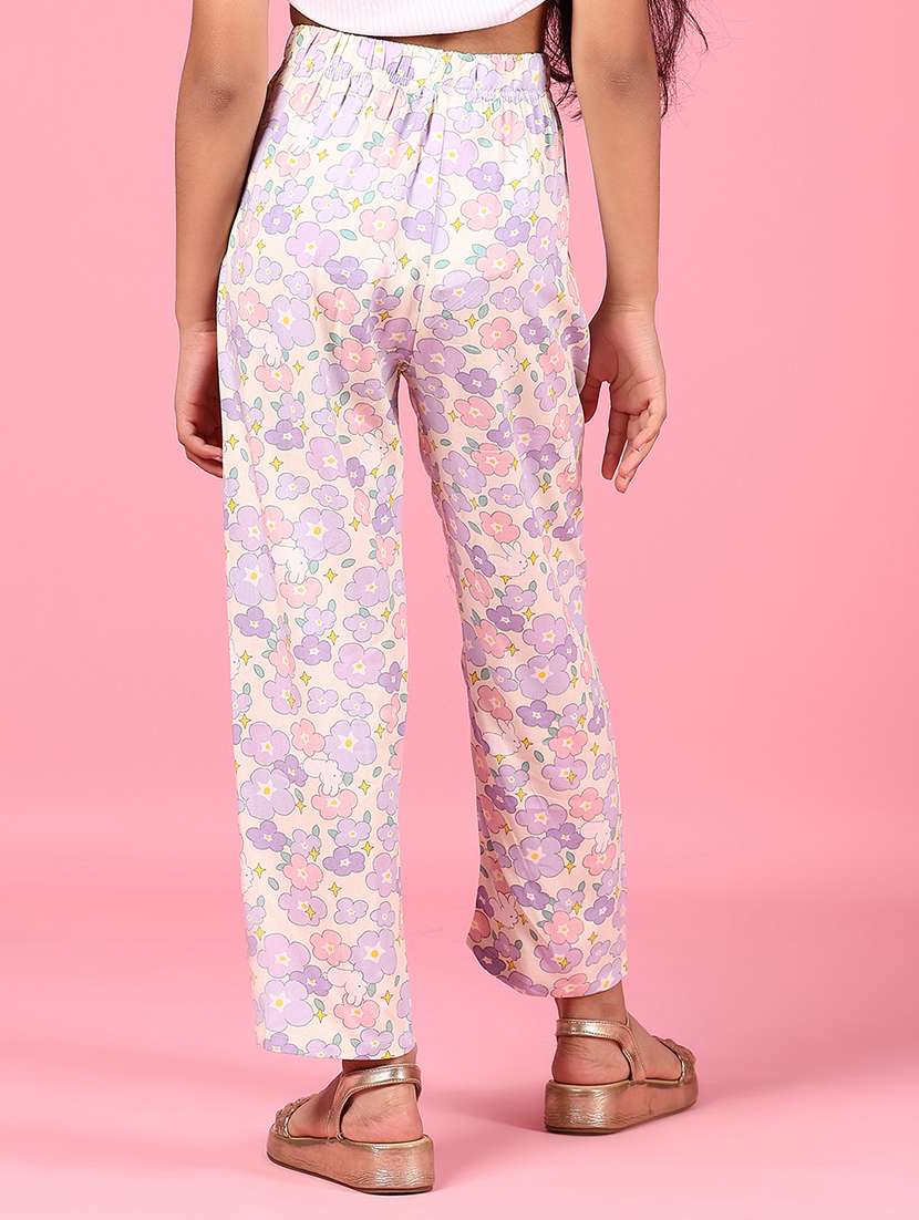 girls printed mid rise nightwear pyjama - 22136815 -  Standard Image - 3