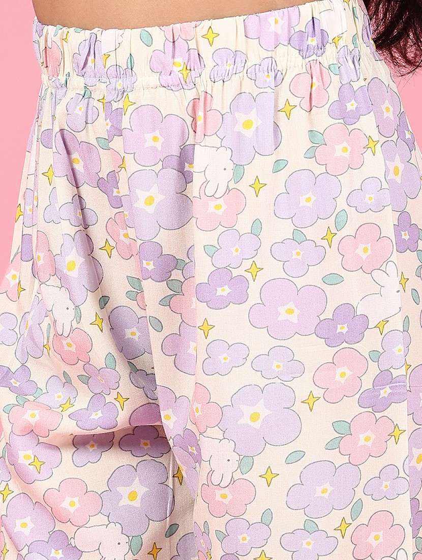 girls printed mid rise nightwear pyjama - 22136815 -  Standard Image - 5