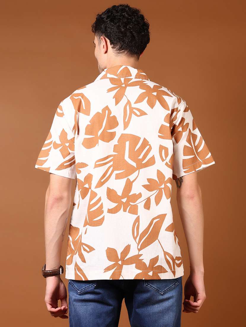 men printed short sleeve regular fit casual shirt - 22136925 -  Standard Image - 3