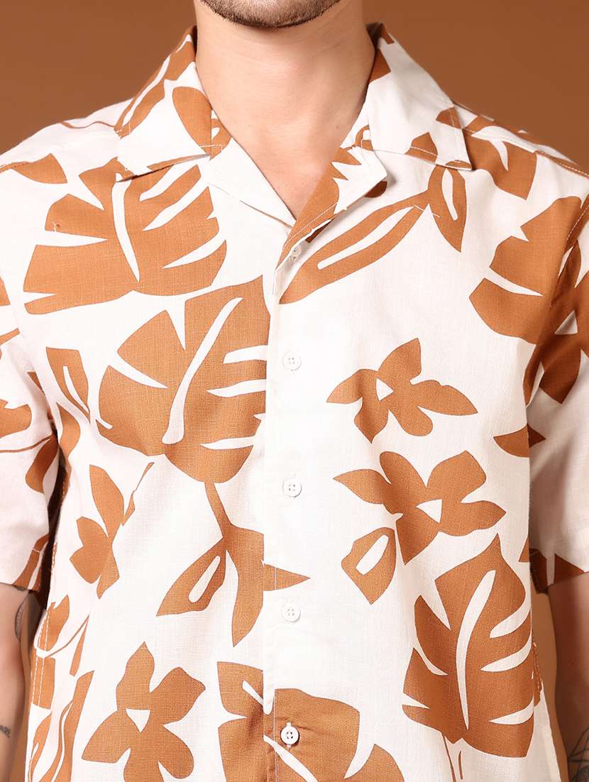 men printed short sleeve regular fit casual shirt - 22136925 -  Standard Image - 5