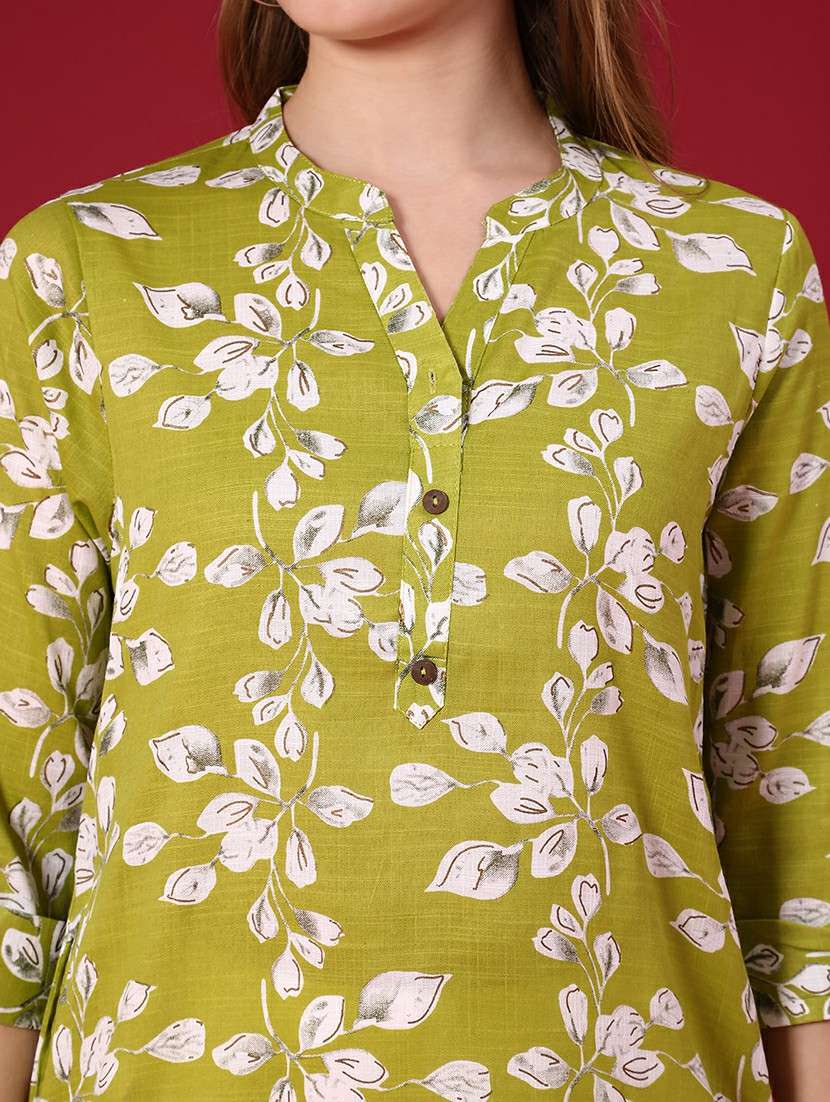 women printed three quarter sleeve straight kurta - 22137078 -  Standard Image - 5