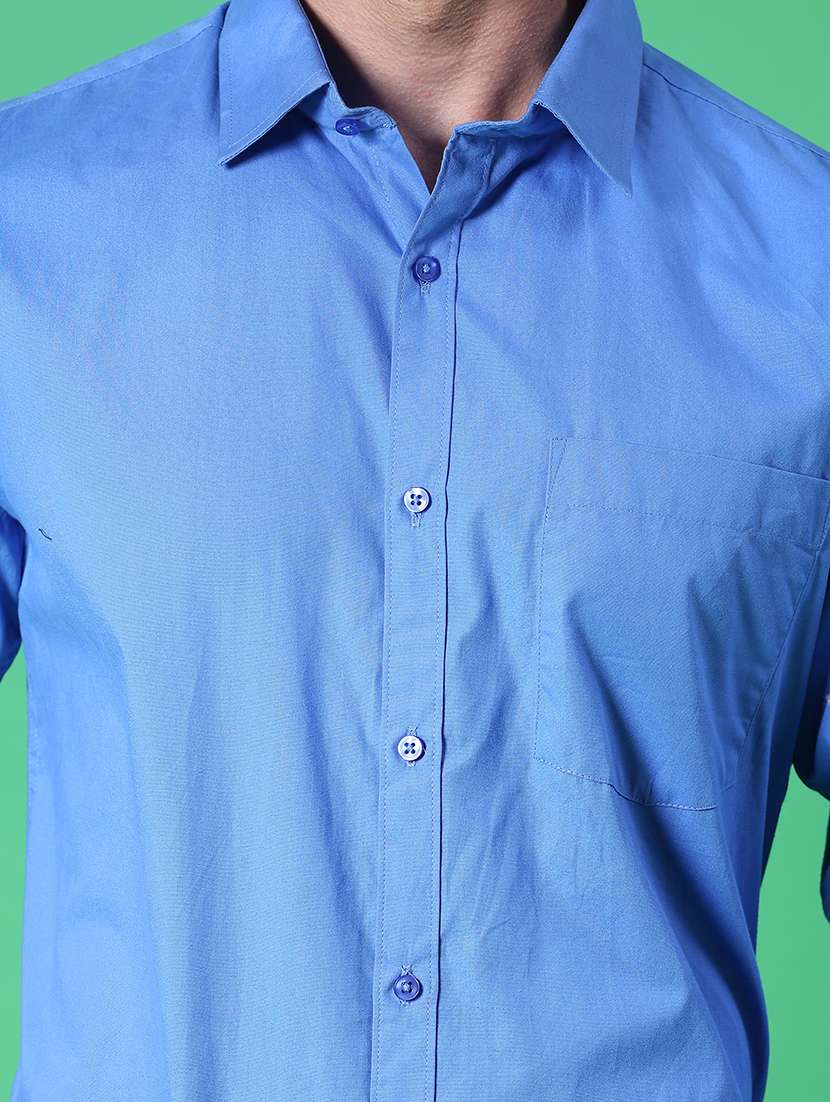 men solid collared long sleeve shirt - 22137236 -  Standard Image - 5