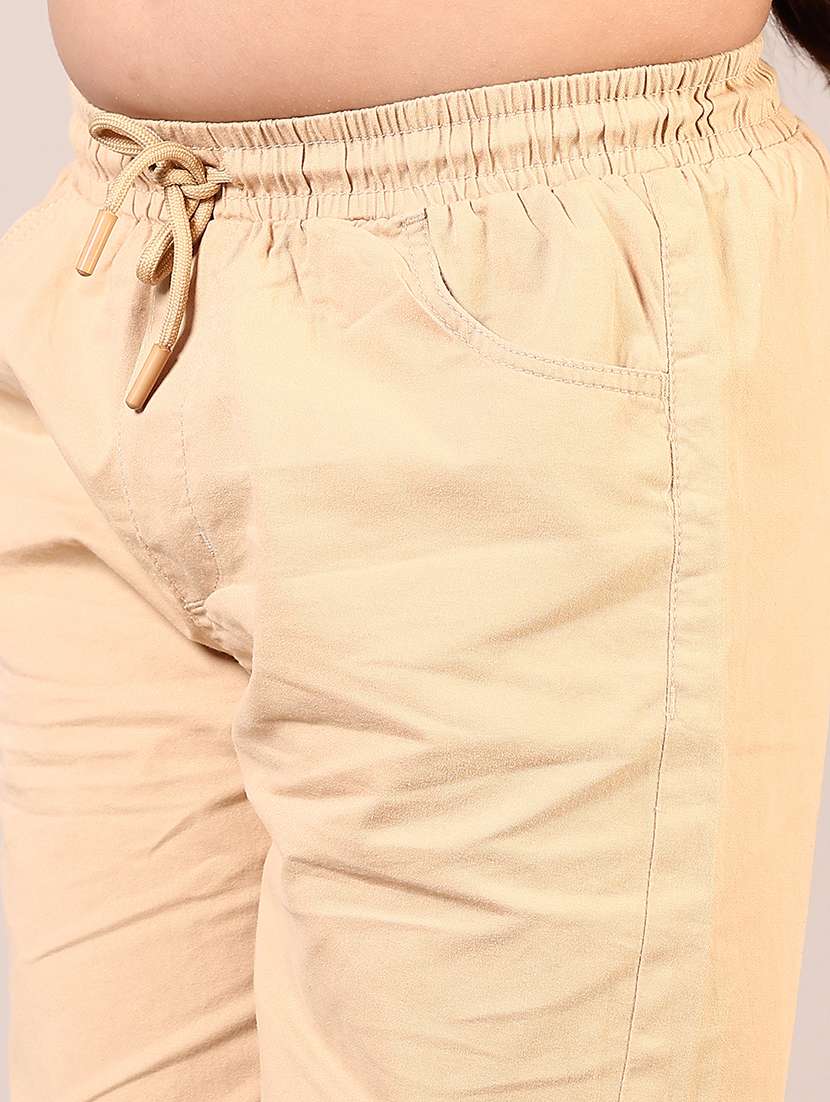 girls plain mid rise regular fit jogger - 22137262 -  Standard Image - 5