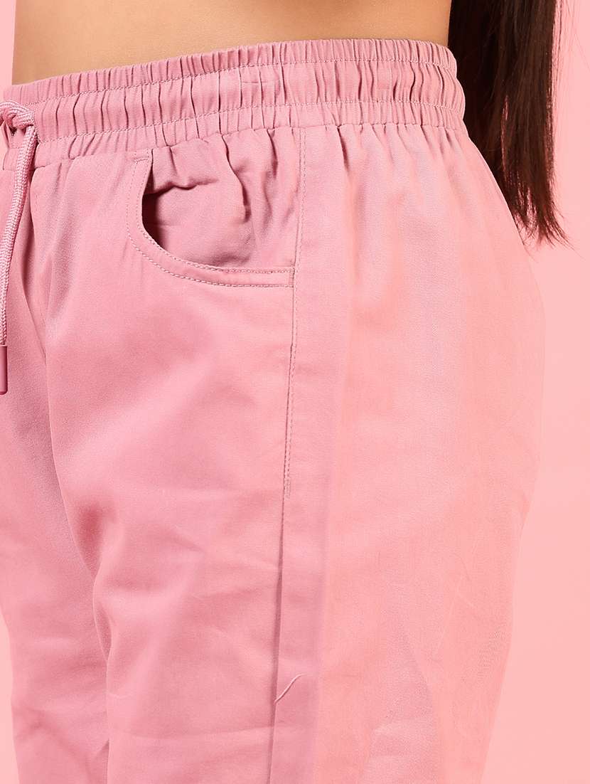 girls plain mid rise regular fit jogger - 22137263 -  Standard Image - 5