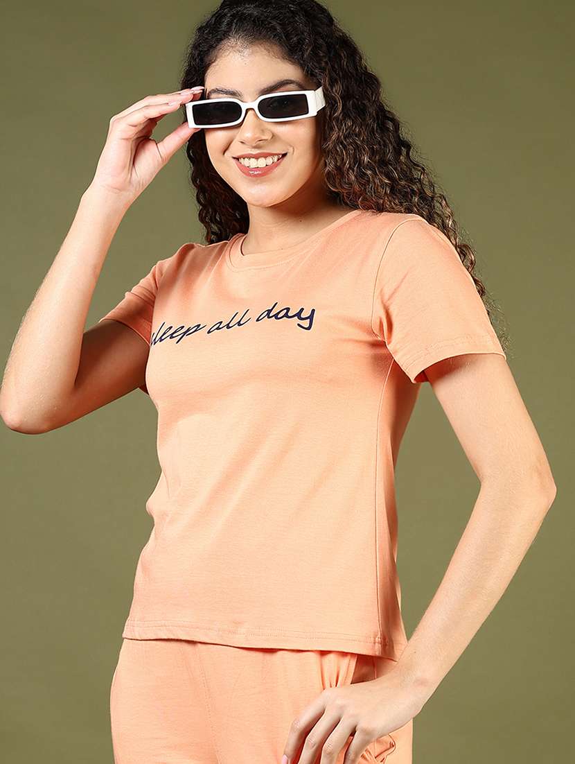 women coral cotton blend nightwear set - 22137684 -  Standard Image - 3