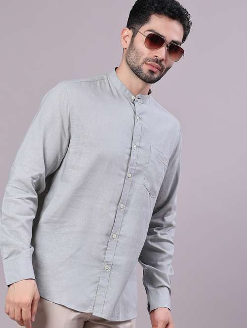 men solid long sleeve regualr fit casual shirt - 22137981 -  Standard Image - 0