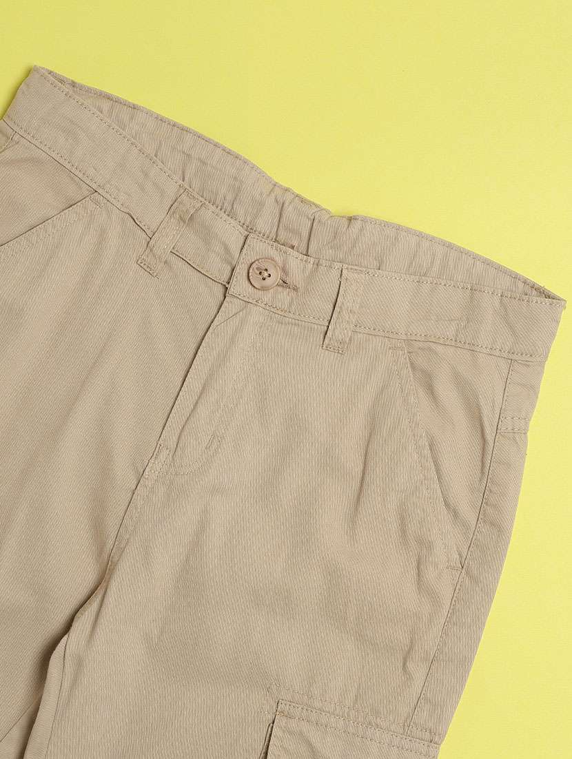 boys solid mid rise cargo - 22138046 -  Standard Image - 3