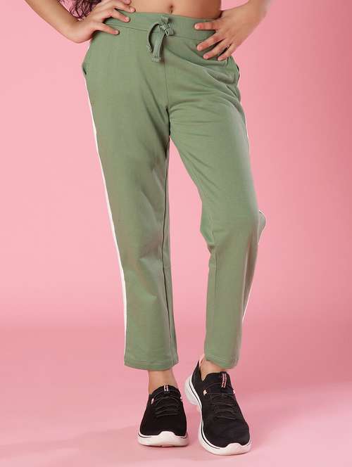 girls solid mid rise track pant - 22138066 -  Standard Image - 0