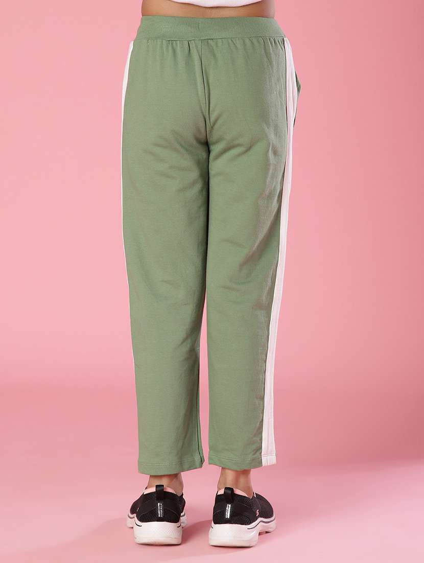 girls solid mid rise track pant - 22138066 -  Standard Image - 3