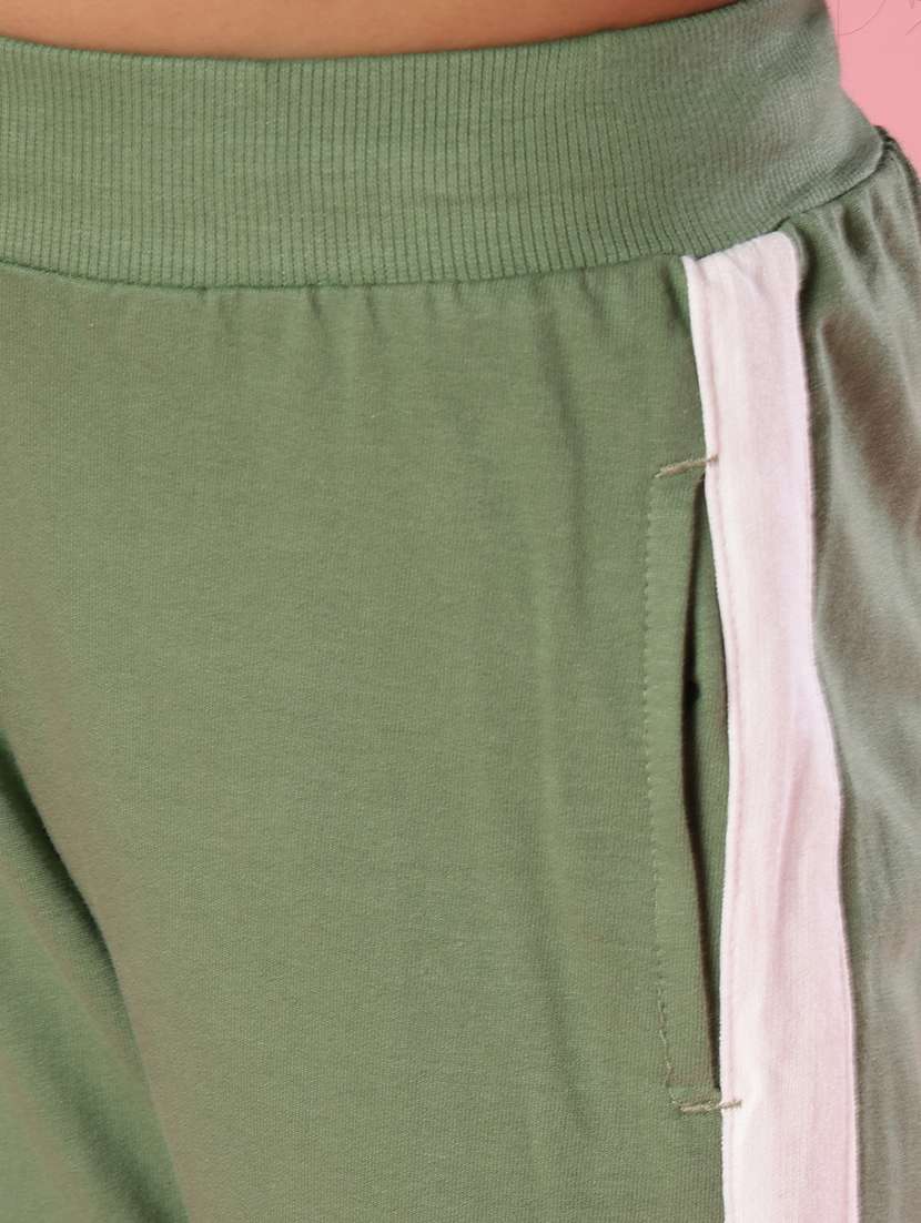 girls solid mid rise track pant - 22138066 -  Standard Image - 5