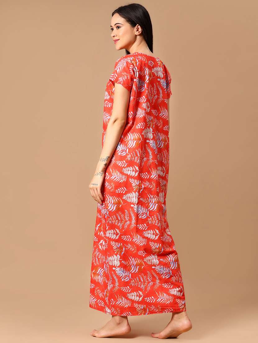 women printed short sleeve nighty - 22138082 -  Standard Image - 3