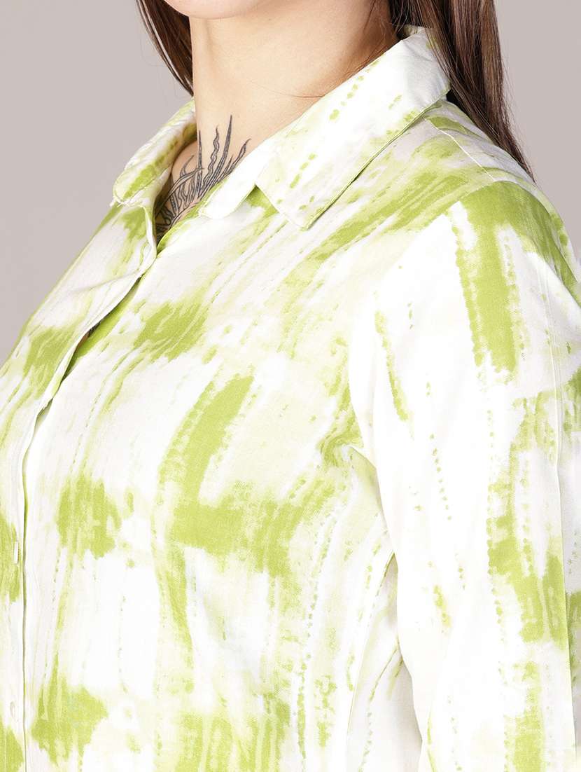 women printed collared three quarter sleeve shirt - 22138149 -  Standard Image - 5