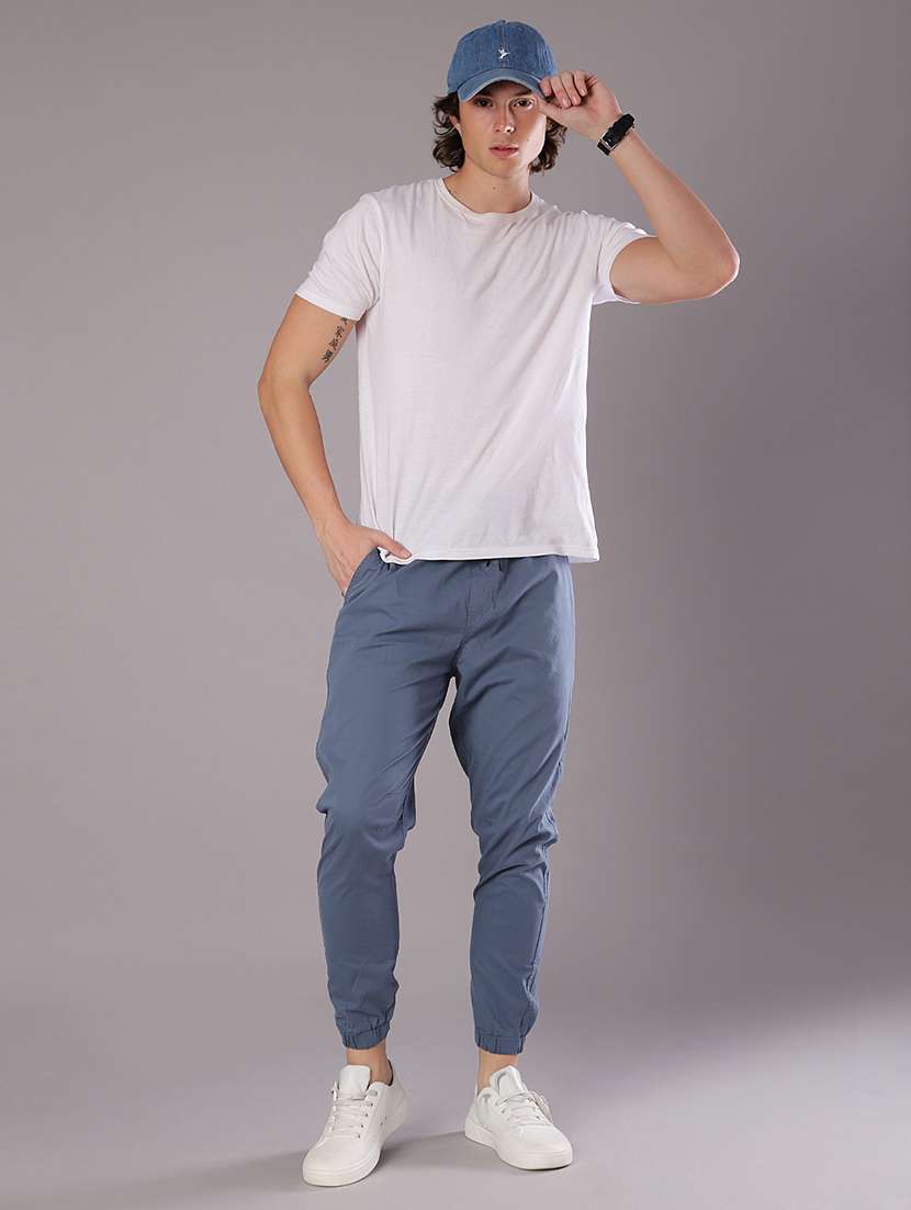 men solid mid rise regular fit jogger - 22138200 -  Standard Image - 5