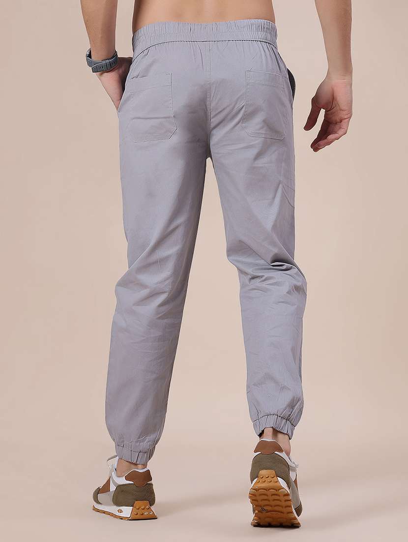 men solid mid rise regular fit jogger - 22138201 -  Standard Image - 3