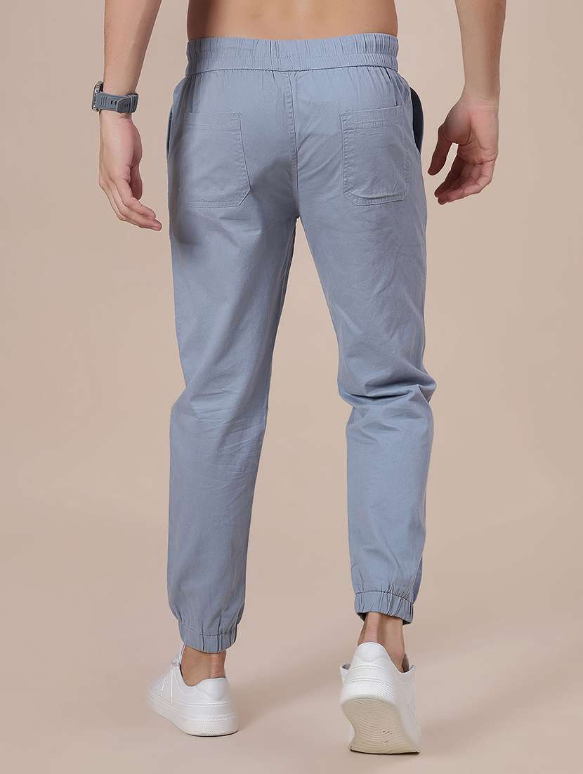 men solid mid rise regular fit jogger - 22138202 -  Standard Image - 3