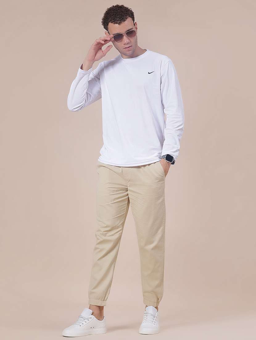 men solid mid rise regular fit jogger - 22138206 -  Standard Image - 5