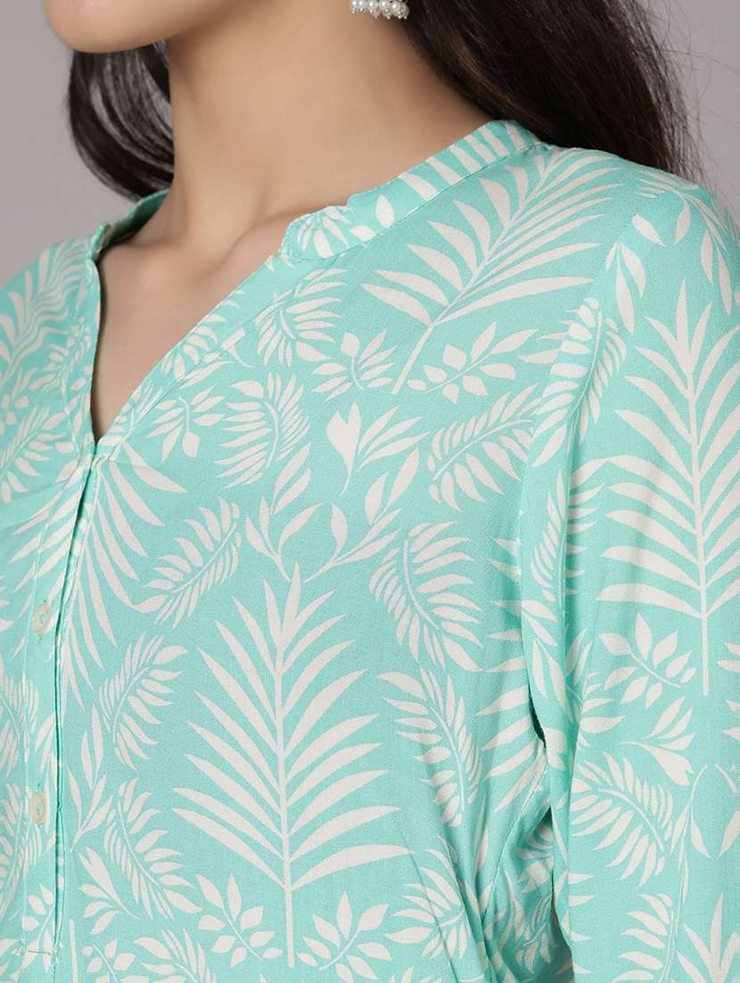 women printed three quarter sleeve straight kurti - 22138383 -  Standard Image - 5